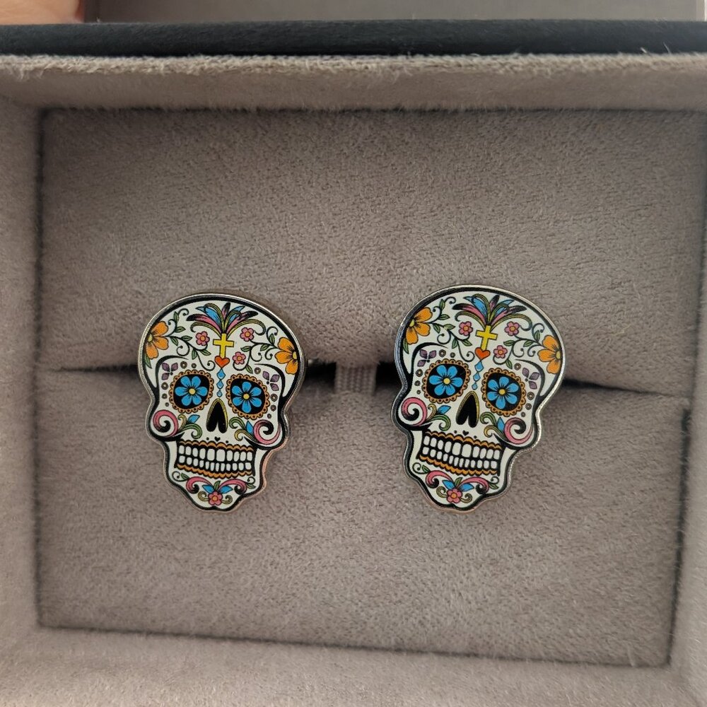 Sugar skull cufflinks